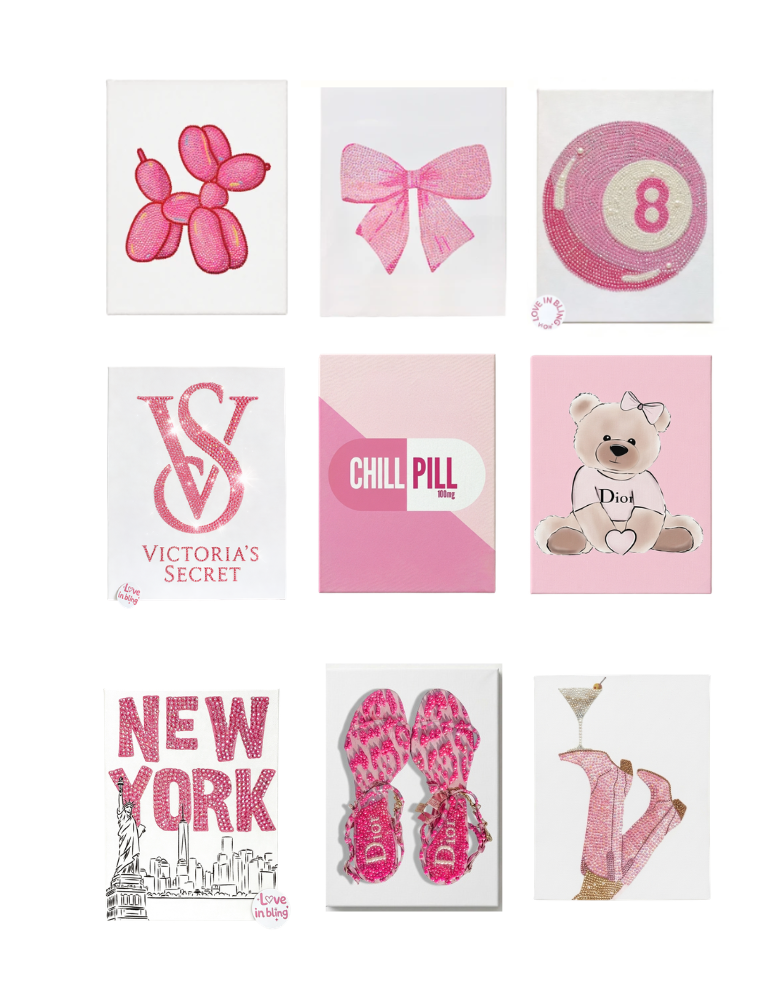 Pink Rhinestone Canvas Mystery Kit