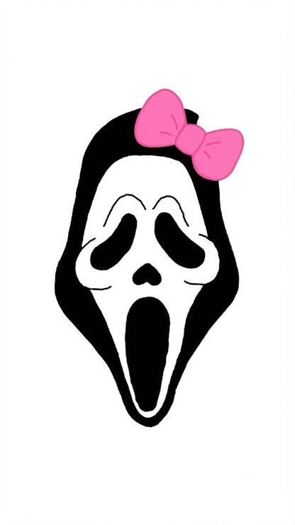 Pink Bow Ghostface Rhinestone Canvas Art Kit