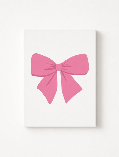 Pink Bow Rhinestone Canvas Art Kit
