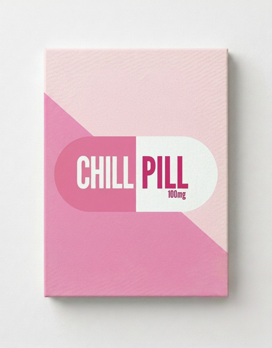 Pink Chill Pill Sign Rhinestone Canvas Art Kit