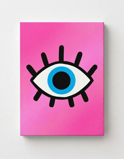 Pink Evil Eye Rhinestone Canvas Art Kit