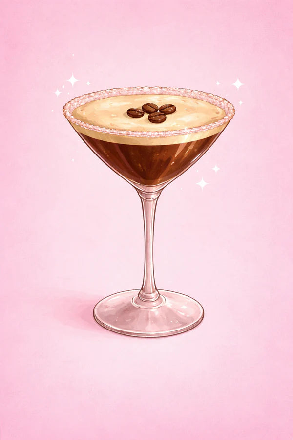 Pink Espresso Martini Rhinestone Canvas Art Kit