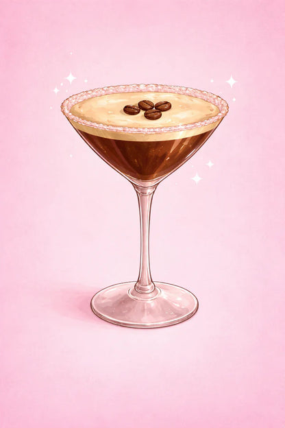 Pink Espresso Martini Rhinestone Canvas Art Kit