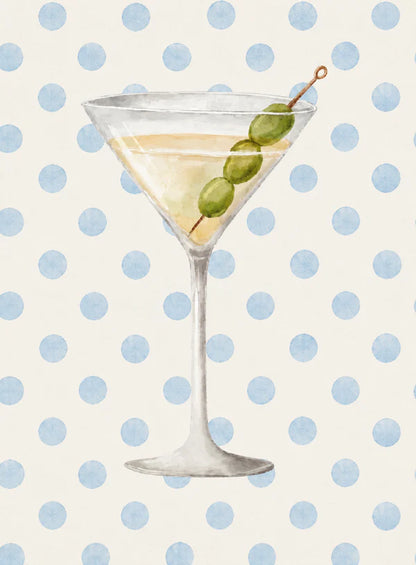 Polka Dot Martini Rhinestone Canvas Art Kit