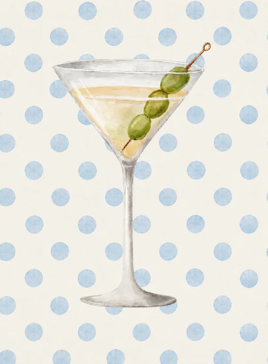 Polka Dot Martini Rhinestone Canvas Art Kit