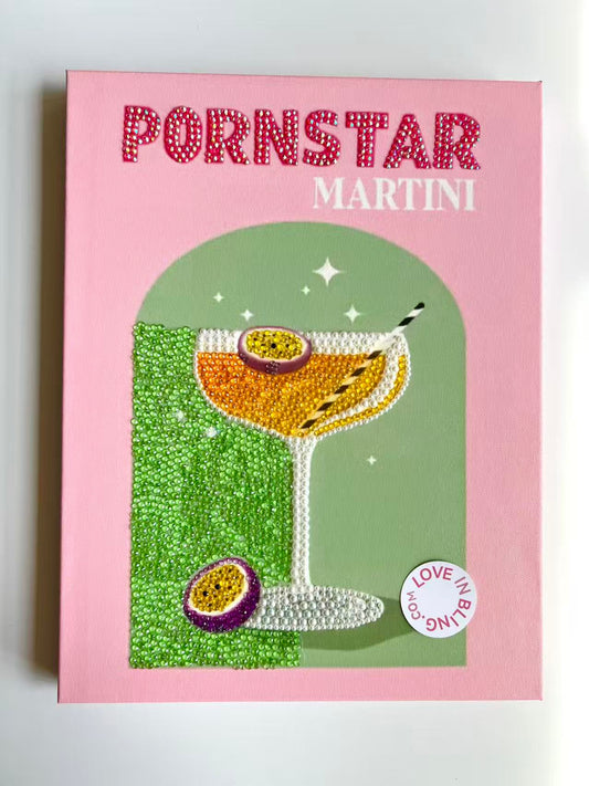 Kit de Arte en Lienzo con Pedrería Pornstar Martini