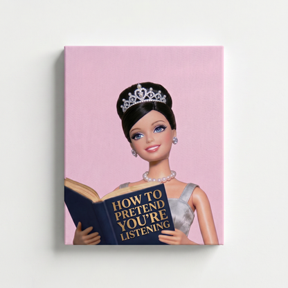 Pretend Listening Barbie Rhinestone Canvas Art Kit
