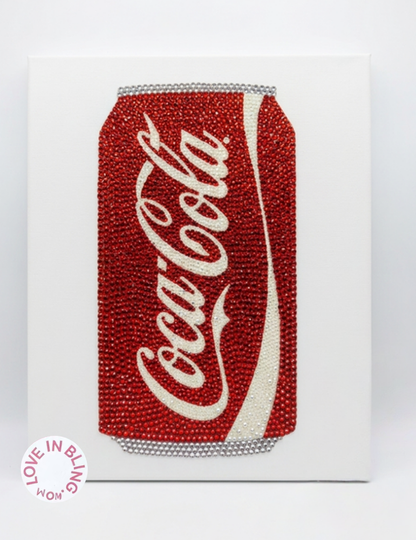 Red Coke Rhinestone Canvas Art Kit