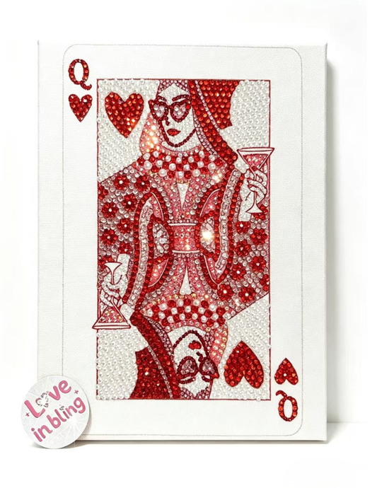 Red Queen Card Rhinestone Canvas Art Kit