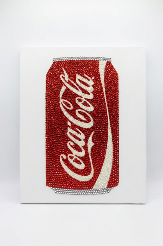 Red Coke Rhinestone Canvas Art Kit