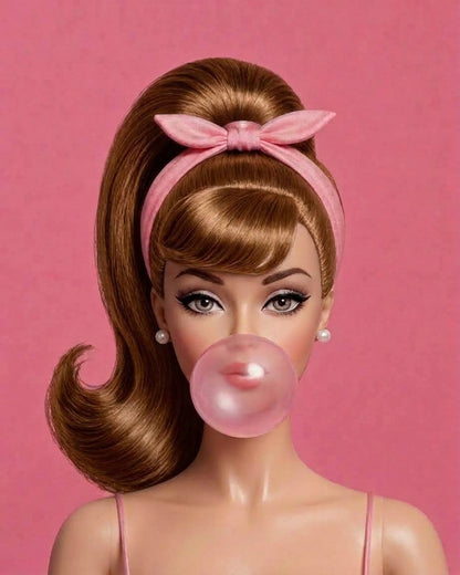 Retro Barbie Ponytail Rhinestone Canvas Kit