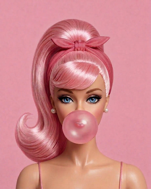 Retro Barbie Ponytail Rhinestone Canvas Kit