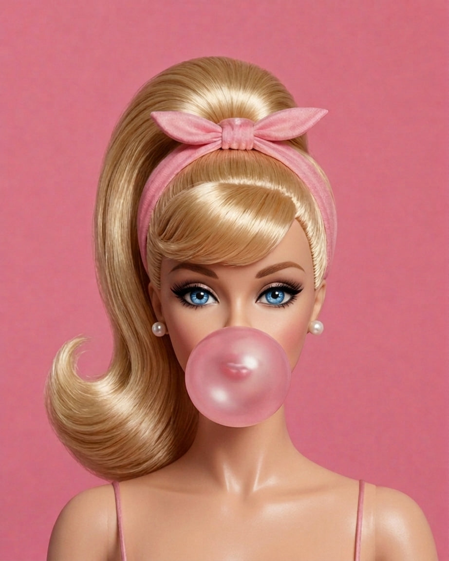 Retro Barbie Ponytail Rhinestone Canvas Kit