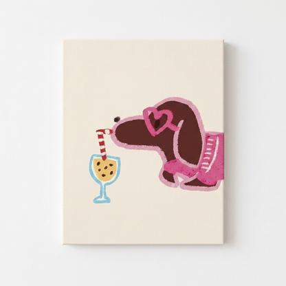 Half-Body Chill Doxie Rhinestone Canvas Art Kit