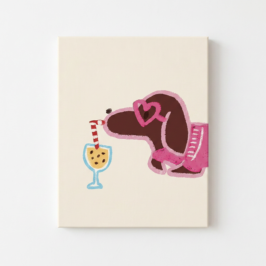 Half-Body Chill Doxie Rhinestone Canvas Art Kit