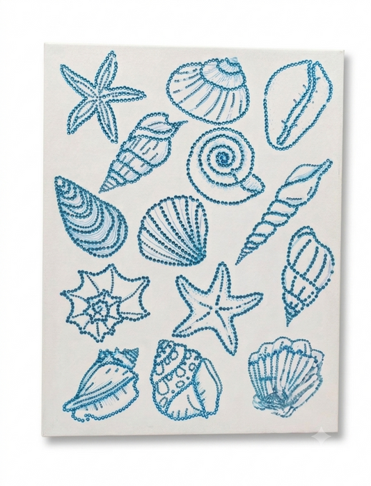Seashell Rhinestone Canvas Art Kit