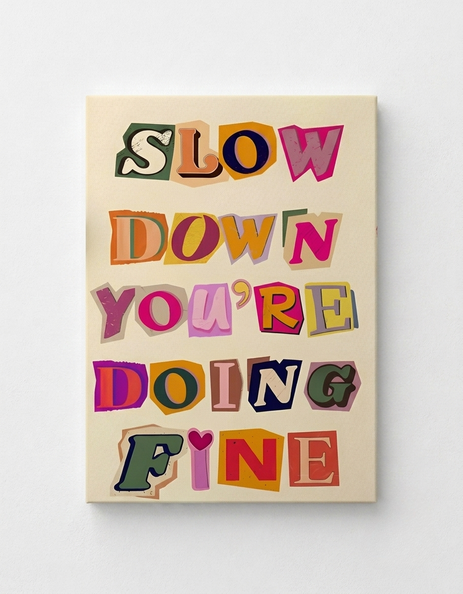 Slow down you’re doing fine Rhinestone Canvas Art Kit