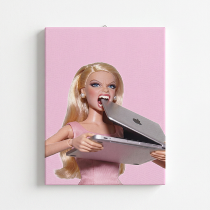 Stressed Out Barbie Rhinestone Canvas Art Kit