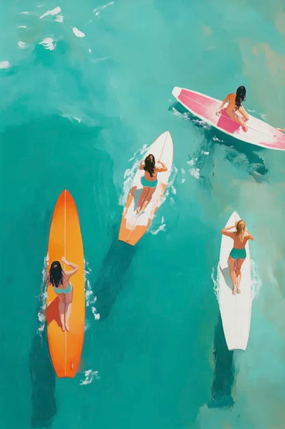 Surf Girls Rhinestone Canvas Art Kit