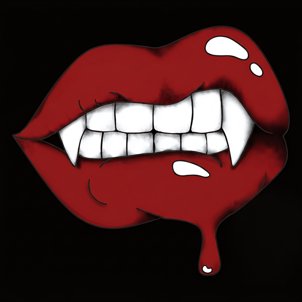 Vampire Lip Rhinestone Canvas Art Kit