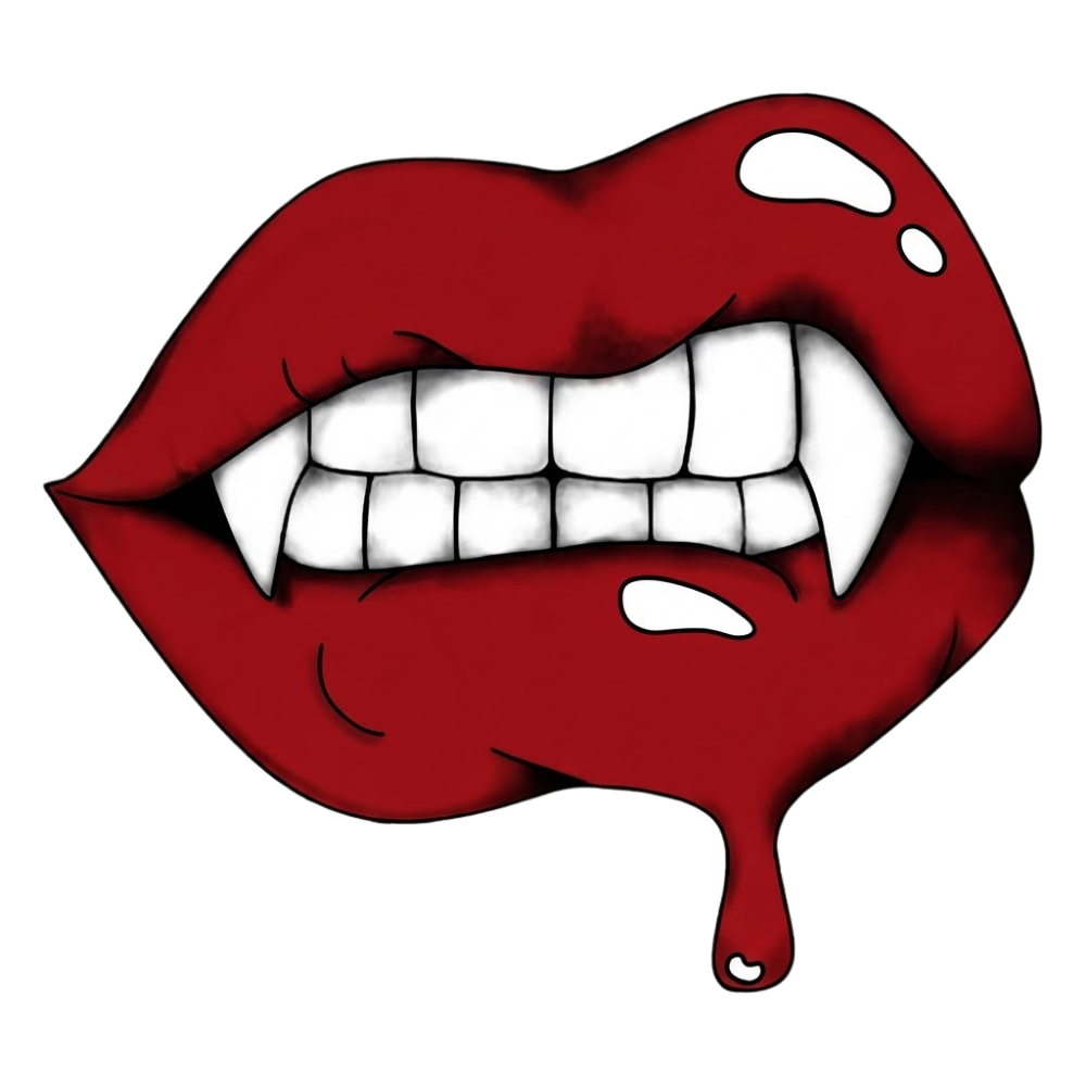 Vampire Lip Rhinestone Canvas Art Kit