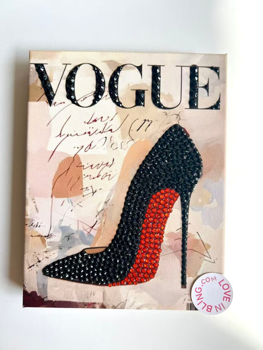 Vogue High Heels Rhinestone Canvas Art Kit