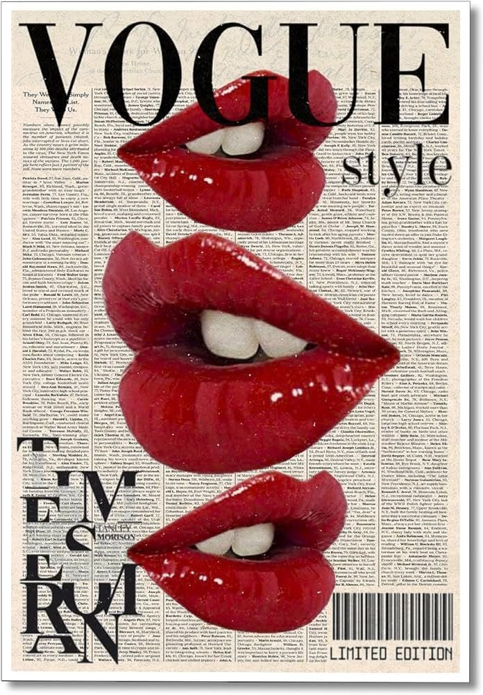 Vogue Lips Rhinestone Canvas Art Kit