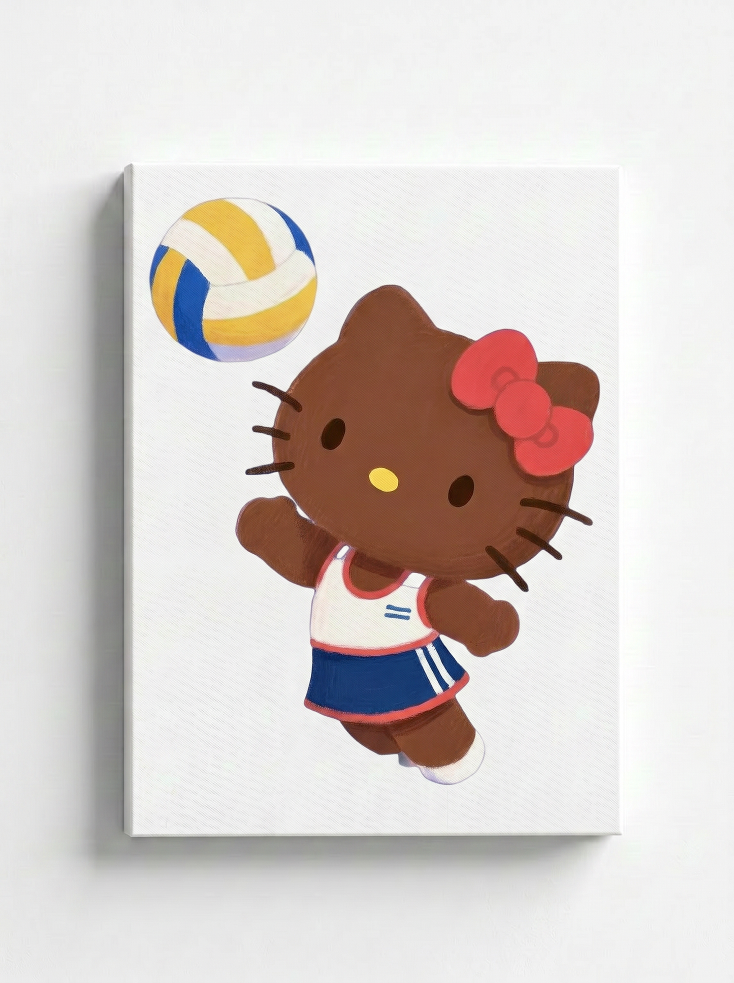 Volleyball Tan Kitty Rhinestone Canvas Art Kit