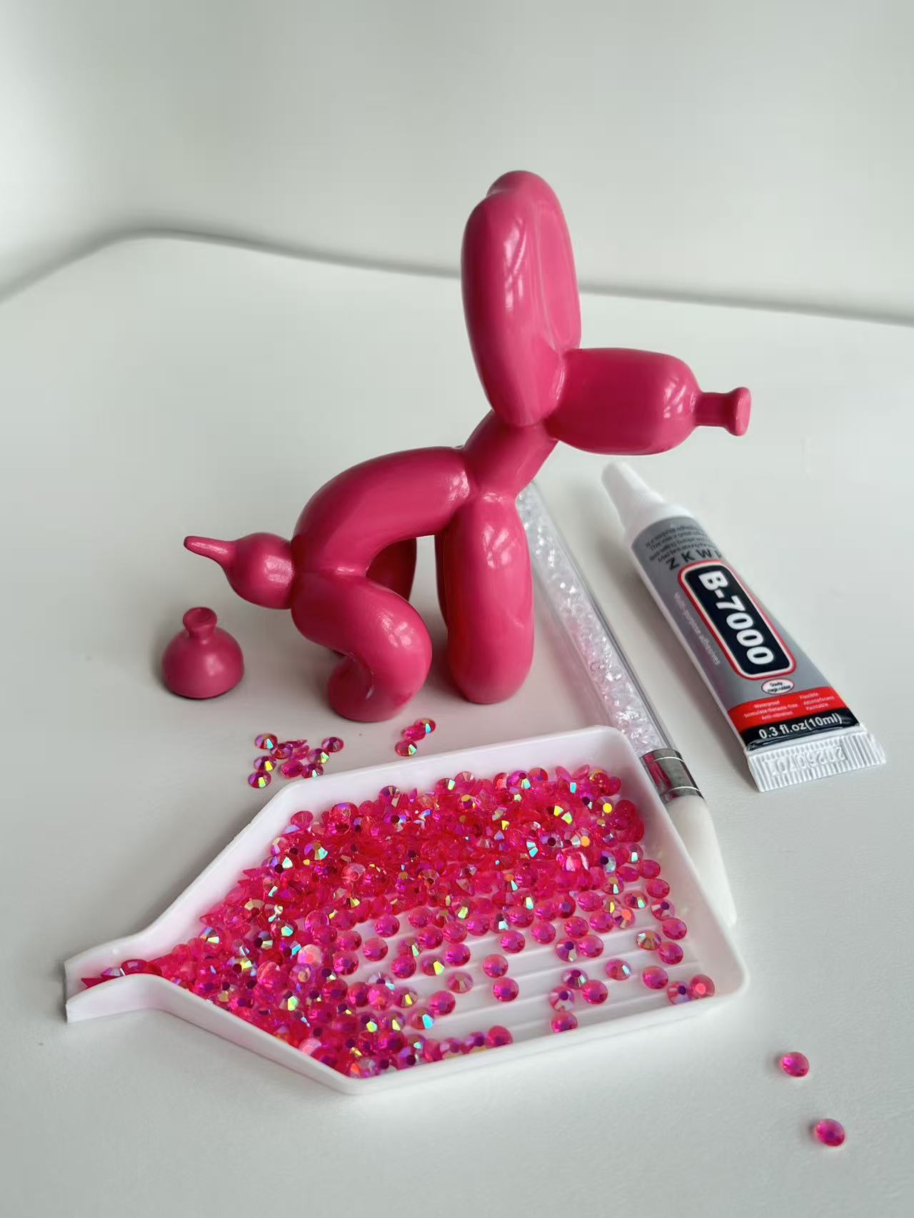 DIY Rhinestone Pooping Balloon Dog Craft Kit Decor Figurine