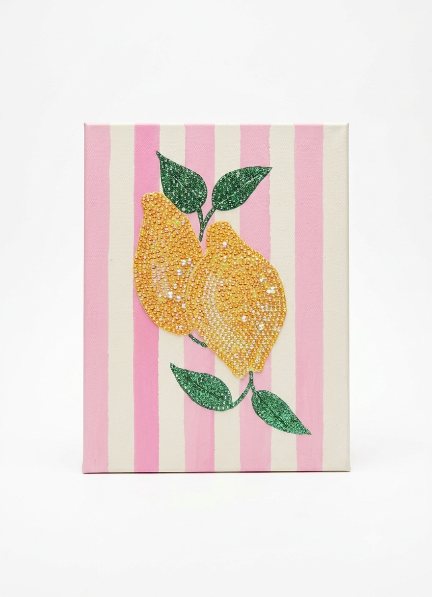 Lemon Rhinestone Canvas Art Kit