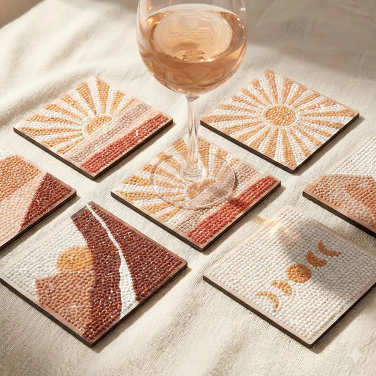 Sunset - DIY Diamond Painting Coaster Kit (8pcs)