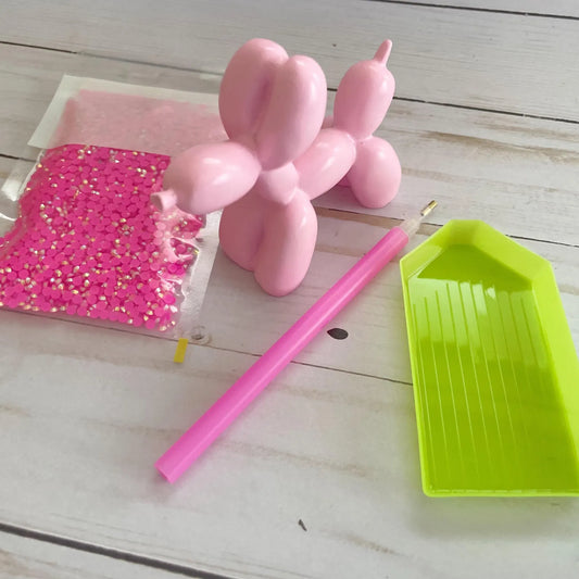 DIY Rhinestone Balloon Dog Craft Kit Decor Figurine