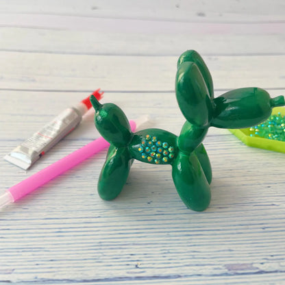 DIY Crystal Rhinestone Balloon Dog Craft Kit Decor Figurine
