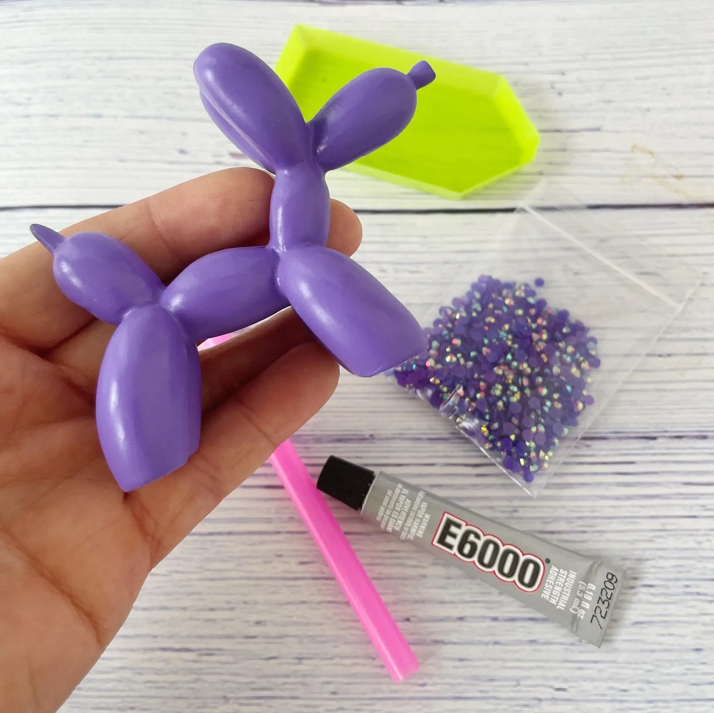 DIY Crystal Rhinestone Balloon Dog Craft Kit Decor Figurine