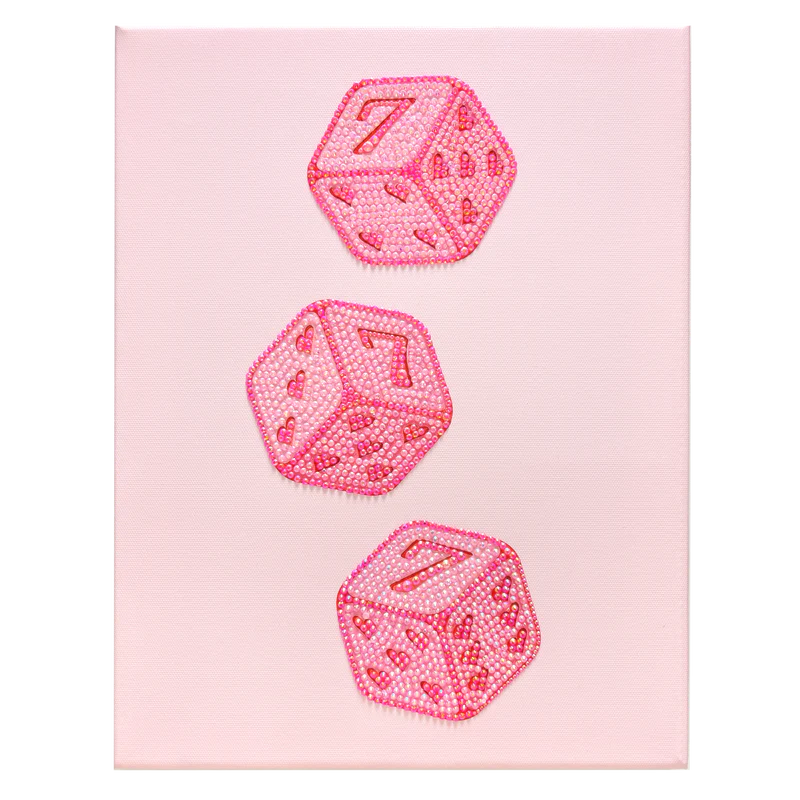 Lucky 7 Dice Rhinestone Canvas Art Kit