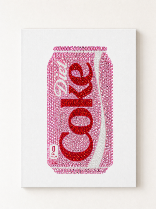 Pink Diet Coke Rhinestone Canvas Art Kit